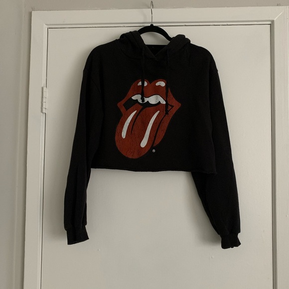 Tops - Rolling Stones Crop Hoodie